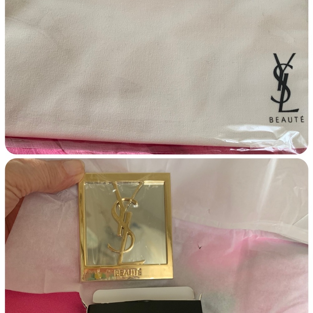 New Saint Laurent pouch and Gold mirror bundle